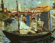 Edouard Manet Claude Monet Working on his Boat in Argenteuil china oil painting reproduction